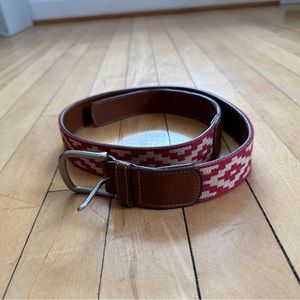 La Matera Mendoza (Red) leather WOVEN BELT size 32